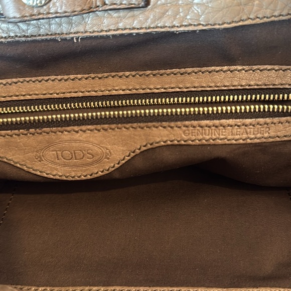 VINTAGE TOD’S BROWN LEATHER PEBBLED TOTE SHOULDER BAG - Picture 14 of 14